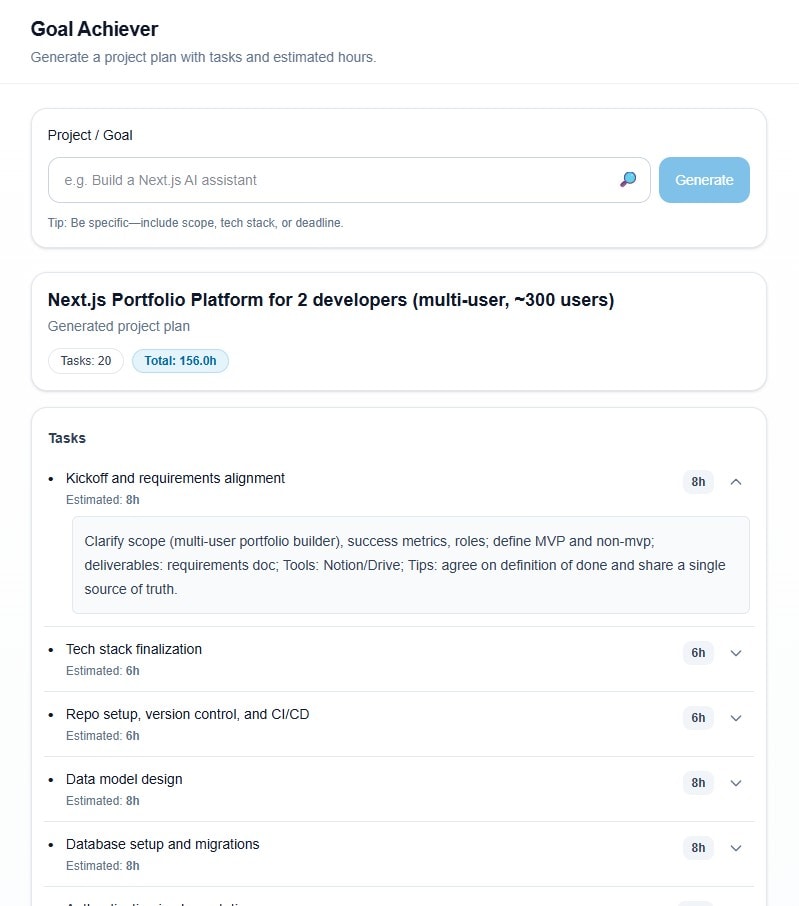AI Project Manager (Scope & Time Estimation)